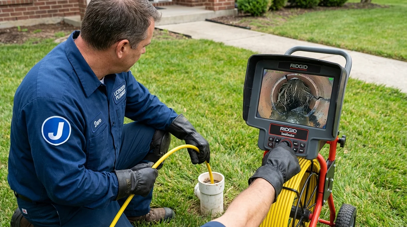 Sewer camera inspection being performed by Johns Plumbing LLC in Brenham